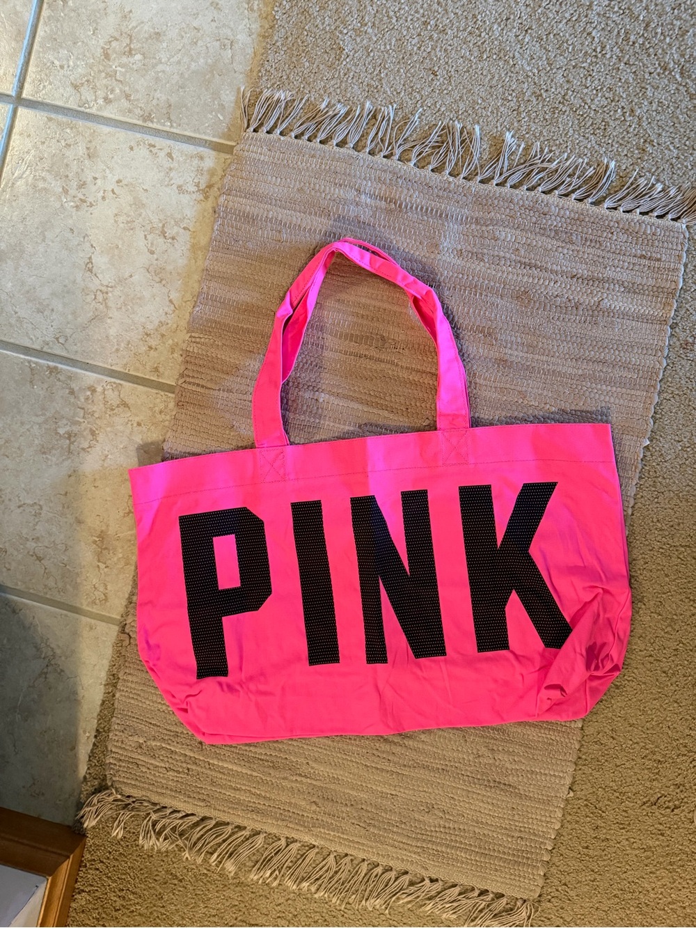 PINK Victoria's Secret Neon Pink Logo Tote - NWOT